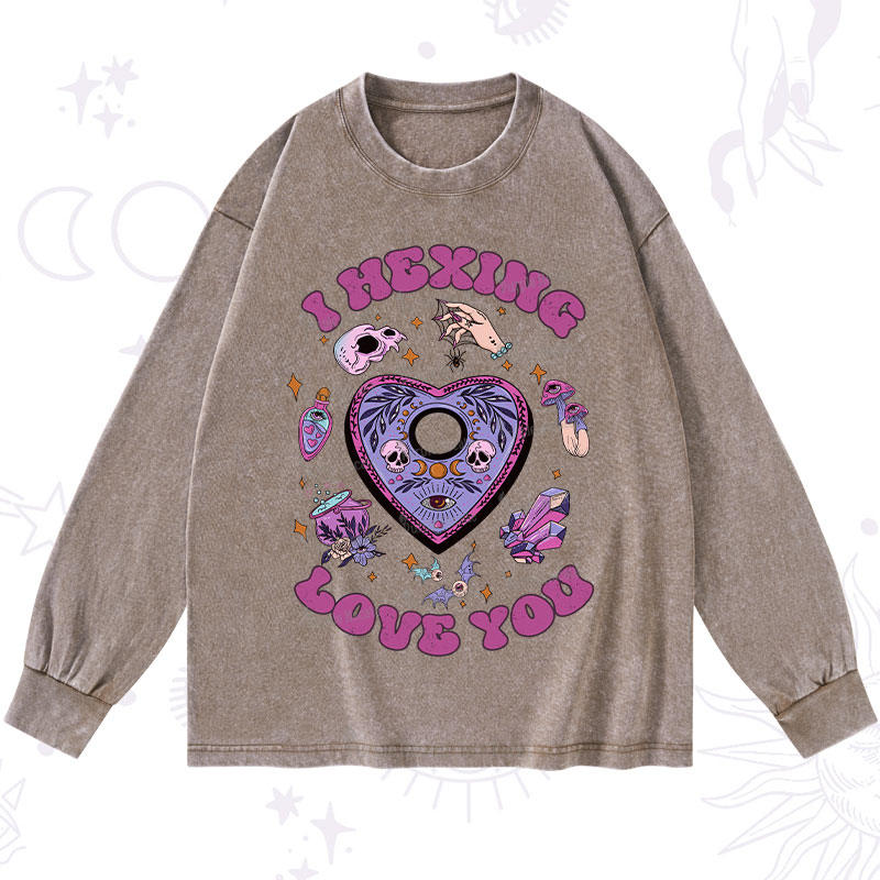 Purplehecate I Hexing Love You Washed Long Sleeve Shirt