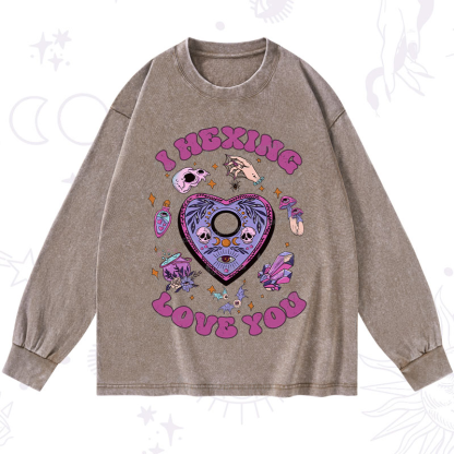 Purplehecate I Hexing Love You Washed Long Sleeve Shirt