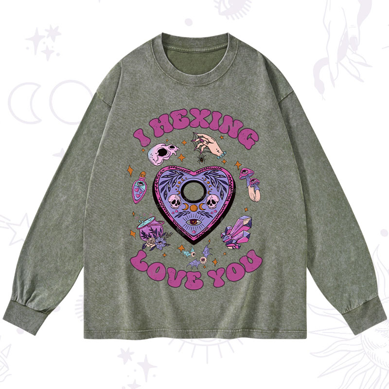 Purplehecate I Hexing Love You Washed Long Sleeve Shirt