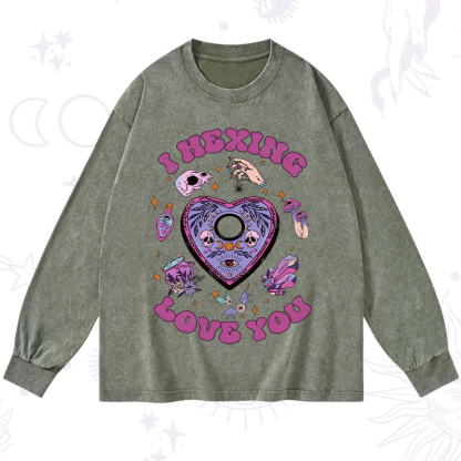 Purplehecate I Hexing Love You Washed Long Sleeve Shirt