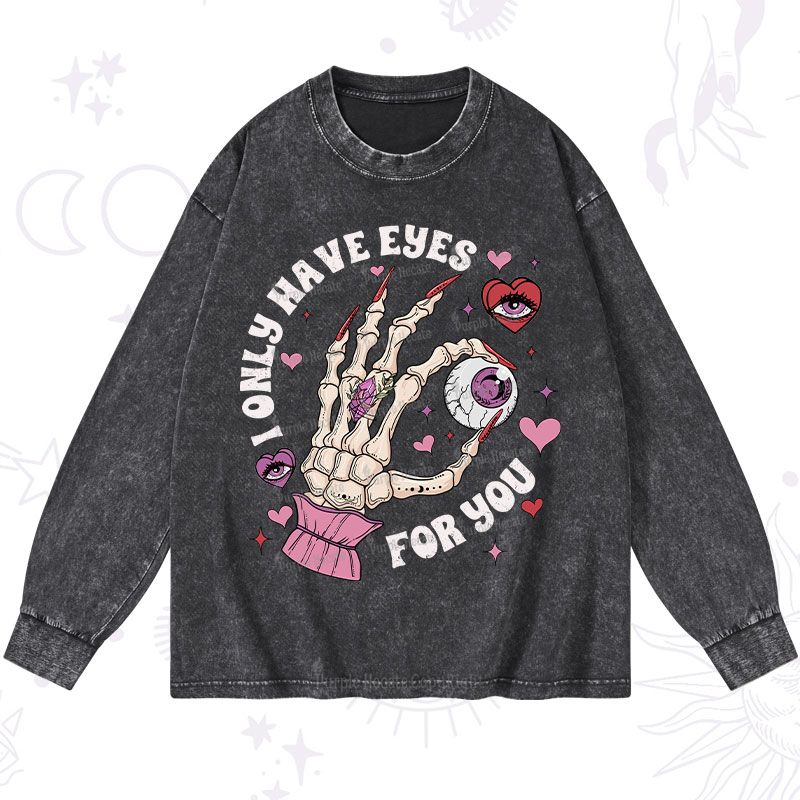 Purplehecate I Only Have Eyes For You Washed Long Sleeve Shirt