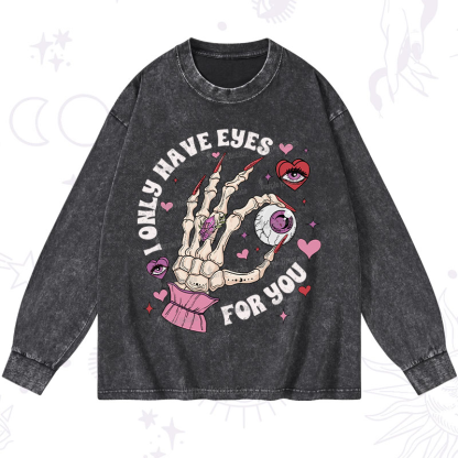 Purplehecate I Only Have Eyes For You Washed Long Sleeve Shirt