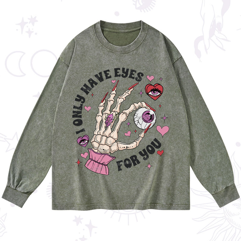 Purplehecate I Only Have Eyes For You Washed Long Sleeve Shirt
