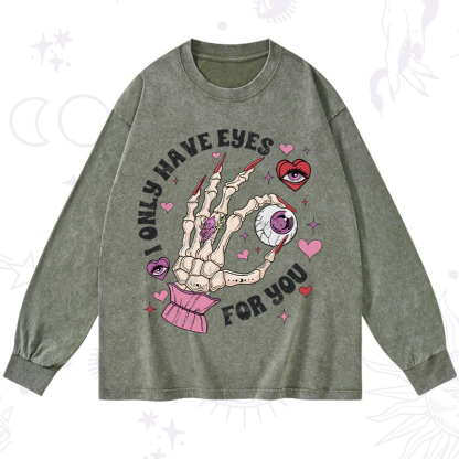 Purplehecate I Only Have Eyes For You Washed Long Sleeve Shirt