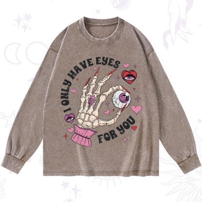 Purplehecate I Only Have Eyes For You Washed Long Sleeve Shirt