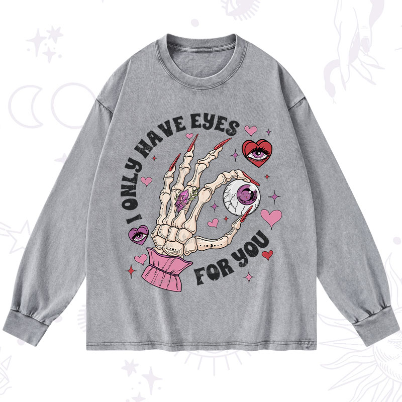 Purplehecate I Only Have Eyes For You Washed Long Sleeve Shirt