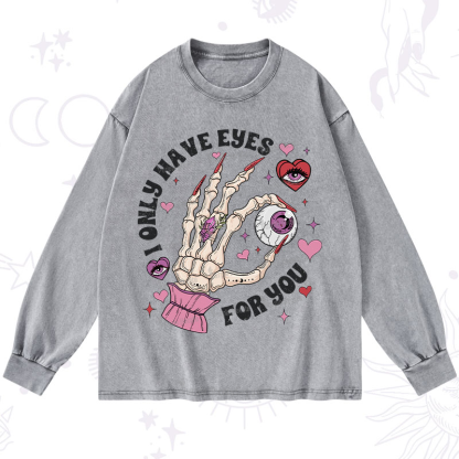 Purplehecate I Only Have Eyes For You Washed Long Sleeve Shirt