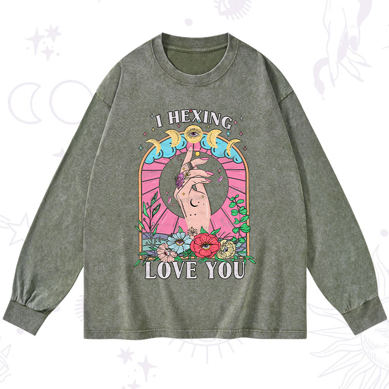 Purplehecate I Hexing Love You Washed Long Sleeve Shirt