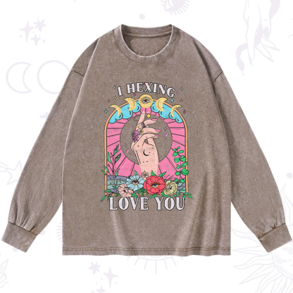 Purplehecate I Hexing Love You Washed Long Sleeve Shirt