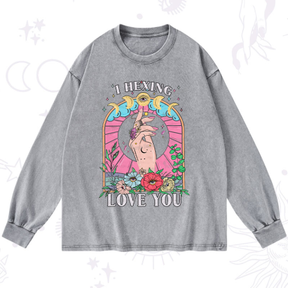 Purplehecate I Hexing Love You Washed Long Sleeve Shirt