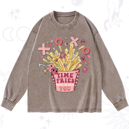 Purplehecate Time Fries When I'm With You Washed Long Sleeve Shirt