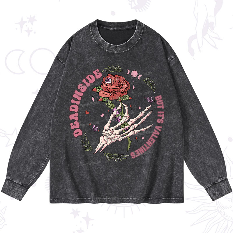 Purplehecate Valentine's Day Ready Valentine Washed Long Sleeve Shirt