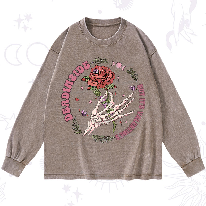 Purplehecate Valentine's Day Ready Valentine Washed Long Sleeve Shirt