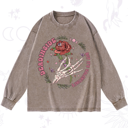 Purplehecate Valentine's Day Ready Valentine Washed Long Sleeve Shirt