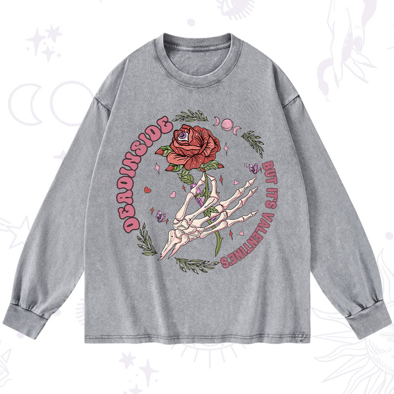 Purplehecate Valentine's Day Ready Valentine Washed Long Sleeve Shirt