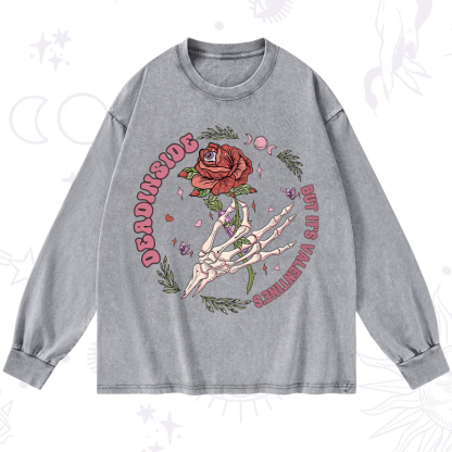 Purplehecate Valentine's Day Ready Valentine Washed Long Sleeve Shirt