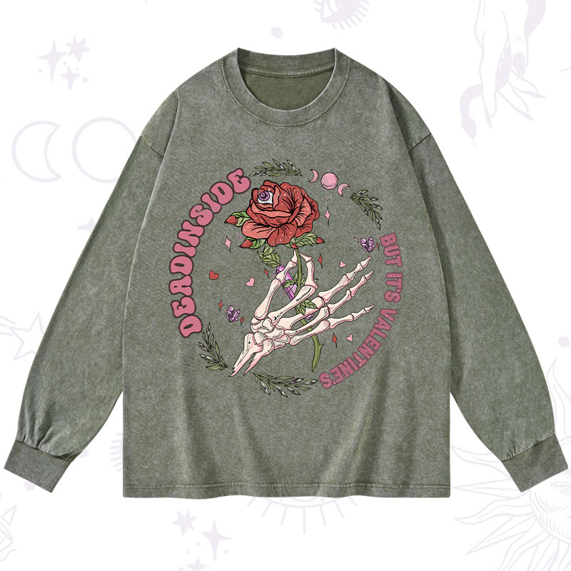 Purplehecate Valentine's Day Ready Valentine Washed Long Sleeve Shirt