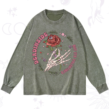 Purplehecate Valentine's Day Ready Valentine Washed Long Sleeve Shirt