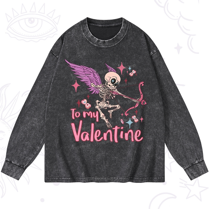 Purplehecate To My Valentine Washed Long Sleeve Shirt