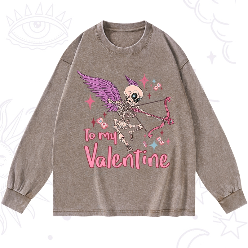Purplehecate To My Valentine Washed Long Sleeve Shirt