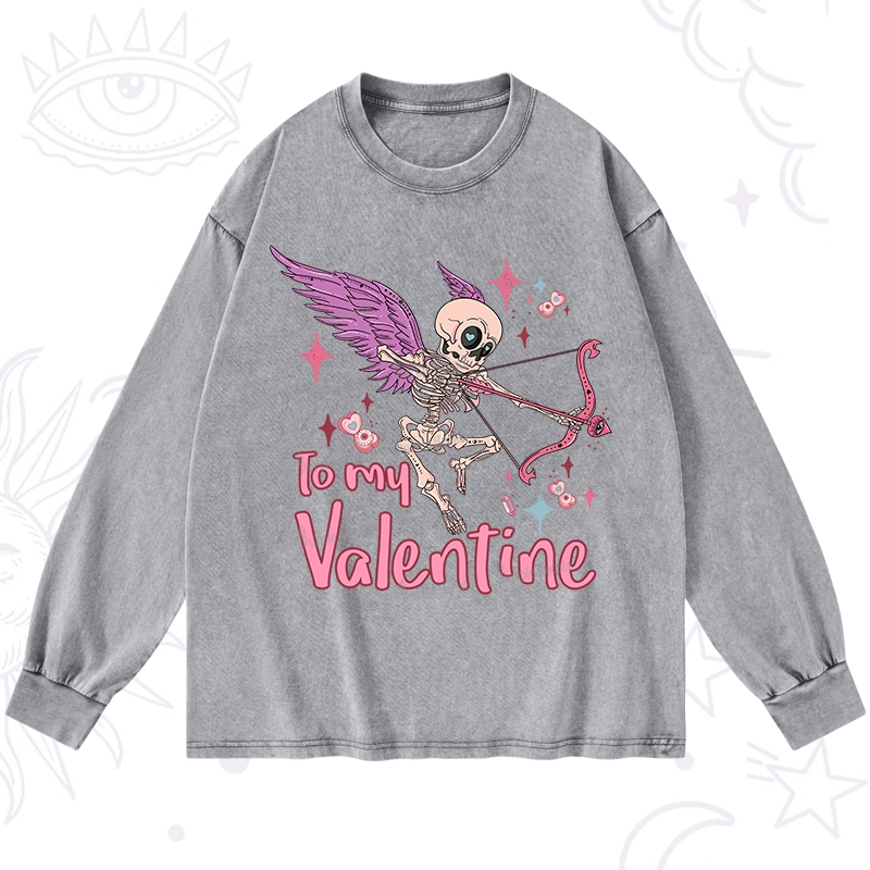 Purplehecate To My Valentine Washed Long Sleeve Shirt
