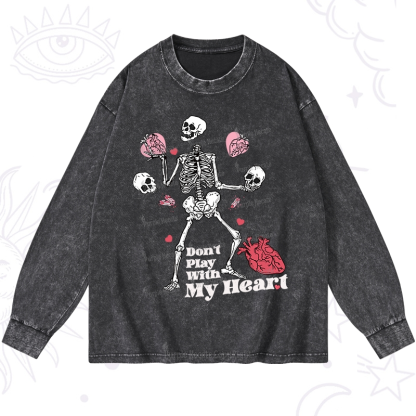 Purplehecate Don't Play With My Heart Washed Long Sleeve Shirt