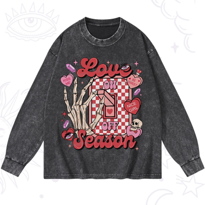Purplehecate Love On Or Off Washed Long Sleeve Shirt