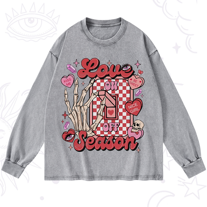 Purplehecate Love On Or Off Washed Long Sleeve Shirt