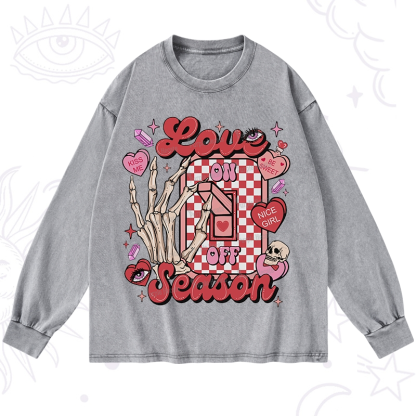 Purplehecate Love On Or Off Washed Long Sleeve Shirt