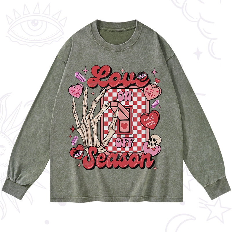 Purplehecate Love On Or Off Washed Long Sleeve Shirt