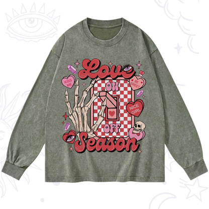 Purplehecate Love On Or Off Washed Long Sleeve Shirt