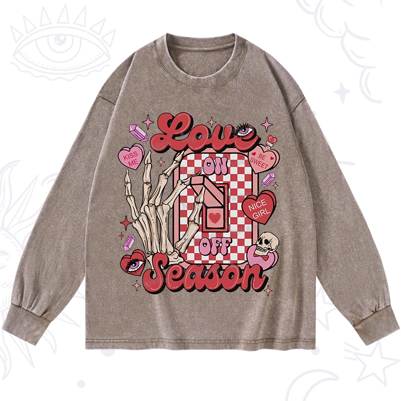 Purplehecate Love On Or Off Washed Long Sleeve Shirt