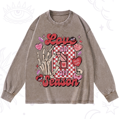 Purplehecate Love On Or Off Washed Long Sleeve Shirt