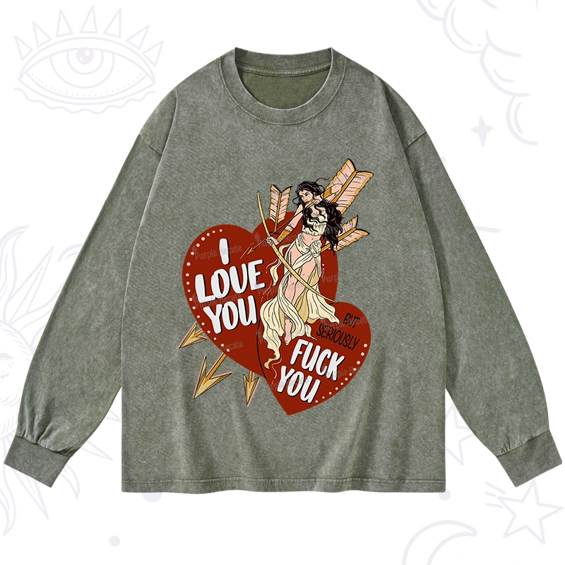 Purplehecate Love But Not Really Washed Long Sleeve Shirt