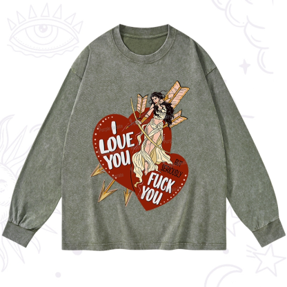 Purplehecate Love But Not Really Washed Long Sleeve Shirt