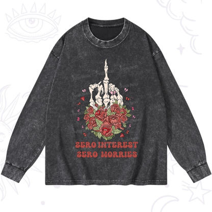 Purplehecate Zero Interest Zero Worries Washed Long Sleeve Shirt