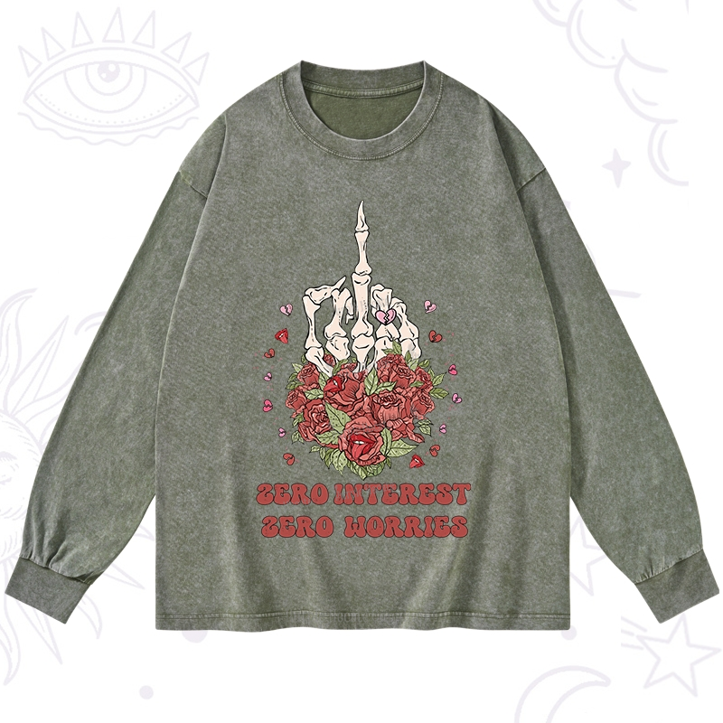 Purplehecate Zero Interest Zero Worries Washed Long Sleeve Shirt