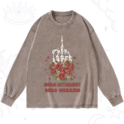 Purplehecate Zero Interest Zero Worries Washed Long Sleeve Shirt