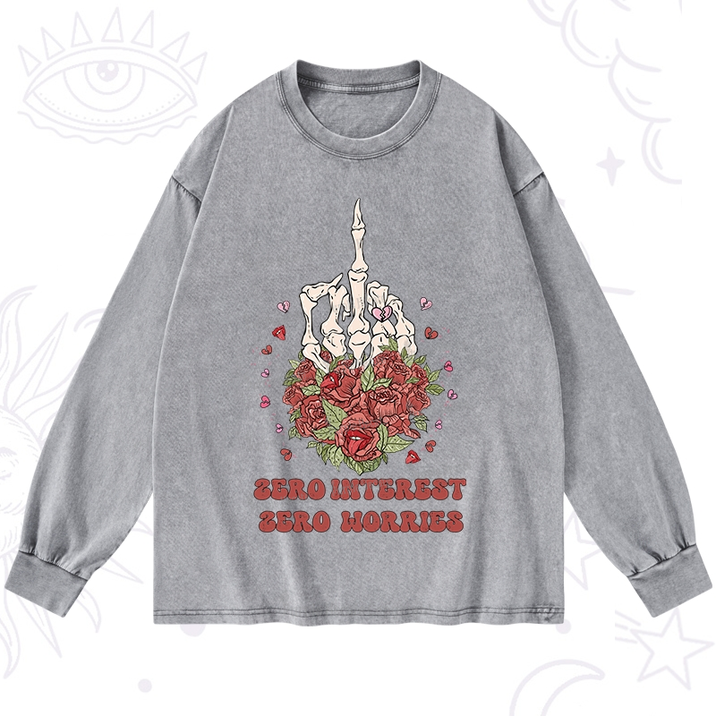 Purplehecate Zero Interest Zero Worries Washed Long Sleeve Shirt