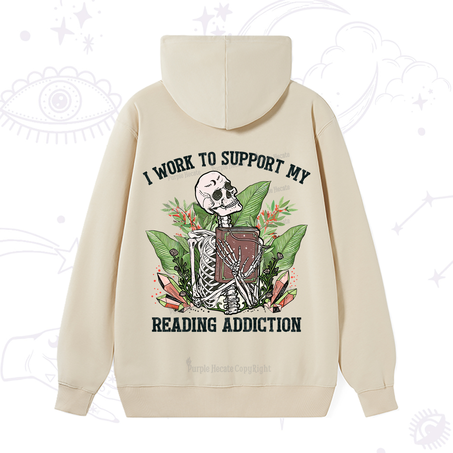 Purplehecate I Work Support My Reading Addiction Hoodie