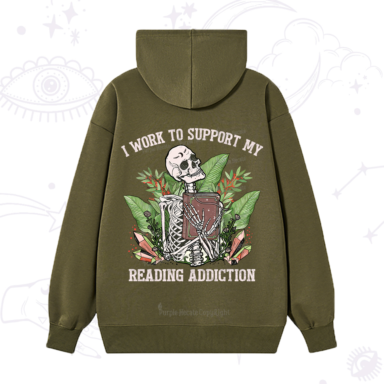 Purplehecate I Work Support My Reading Addiction Hoodie