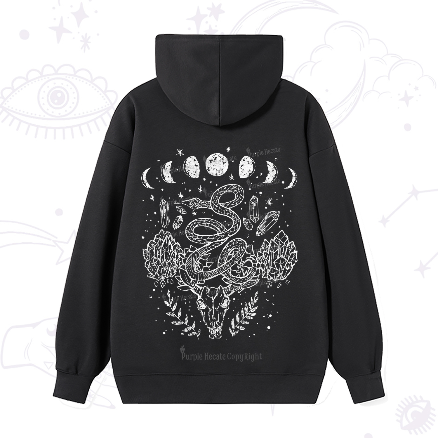 Purplehecate Crystals Witchy Hoodie