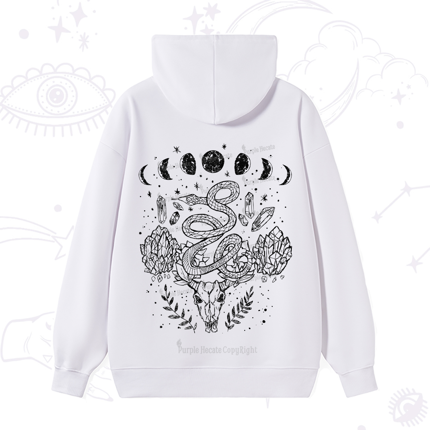 Purplehecate Crystals Witchy Hoodie