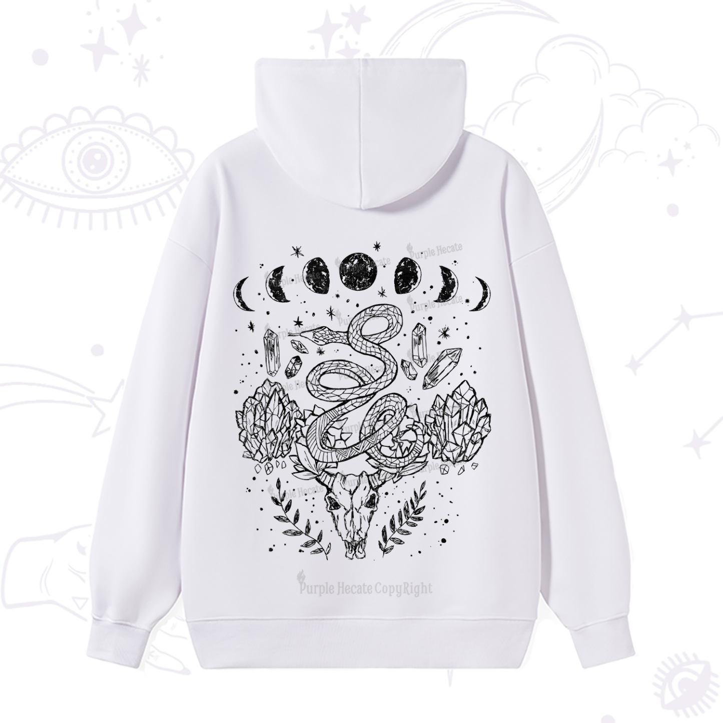 Purplehecate Crystals Witchy Hoodie