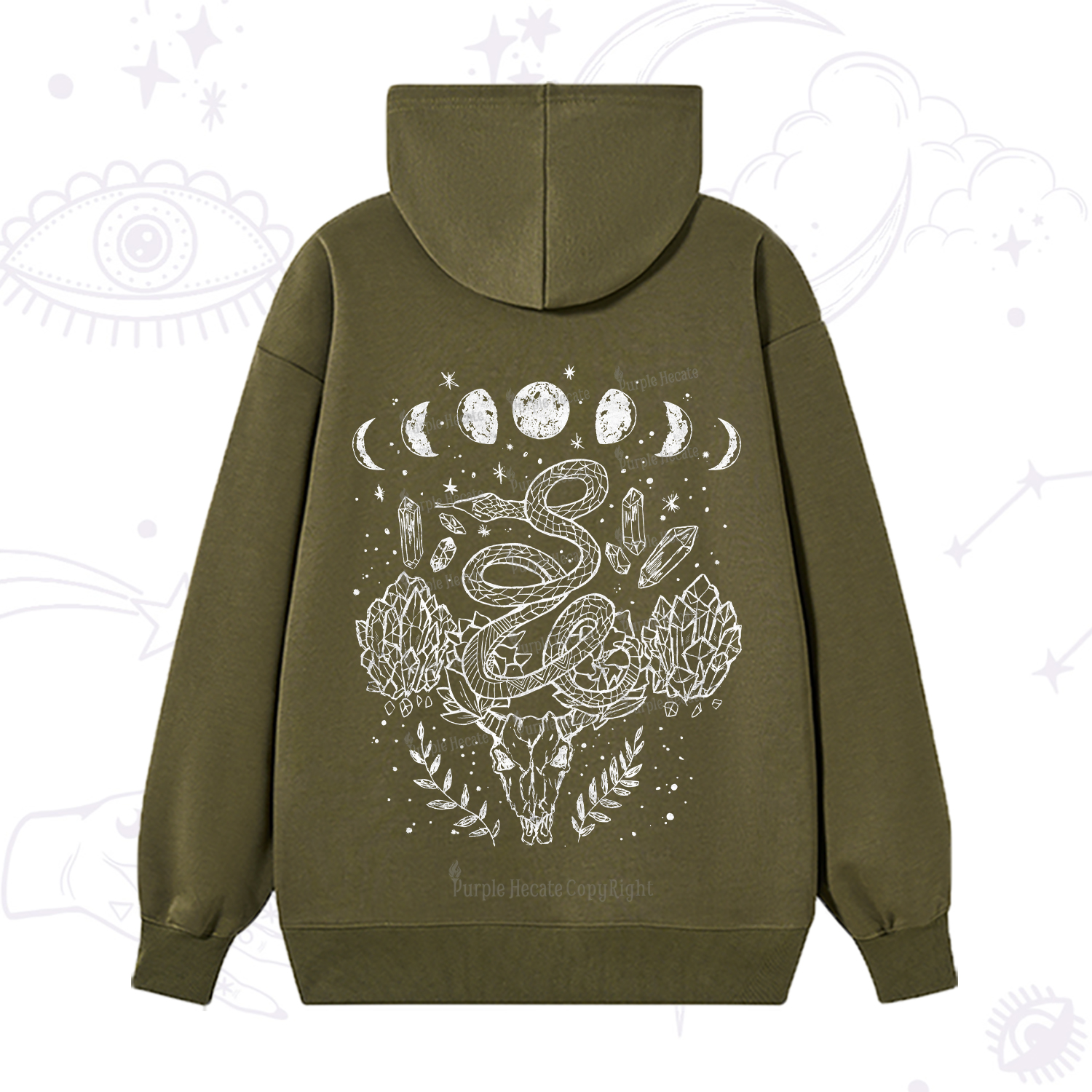 Purplehecate Crystals Witchy Hoodie