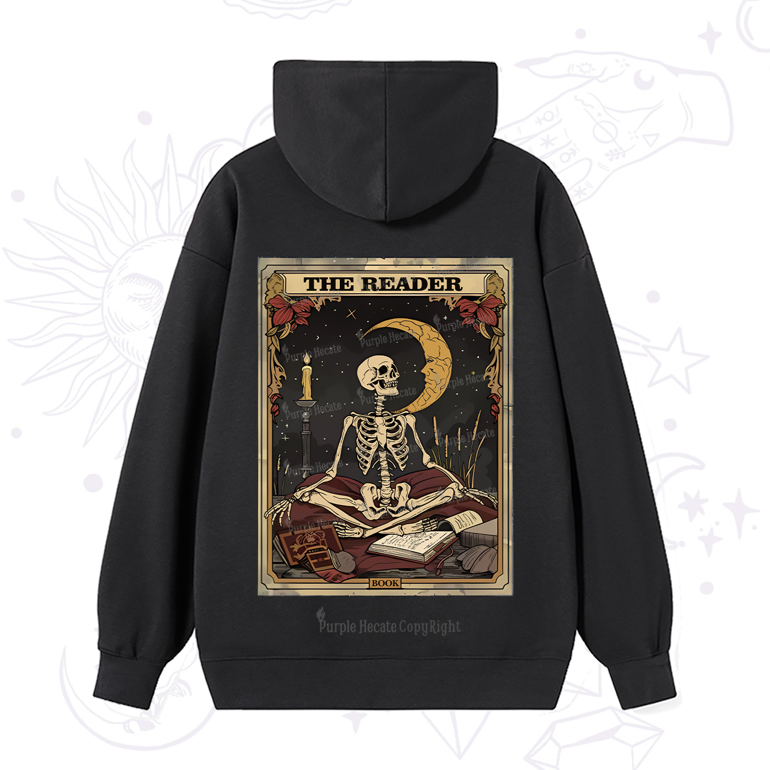 Purplehecate The Reader Tarot Card Hoodie