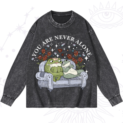 Purplehecate Your Are Never Alone Washed Long Sleeve Shirt