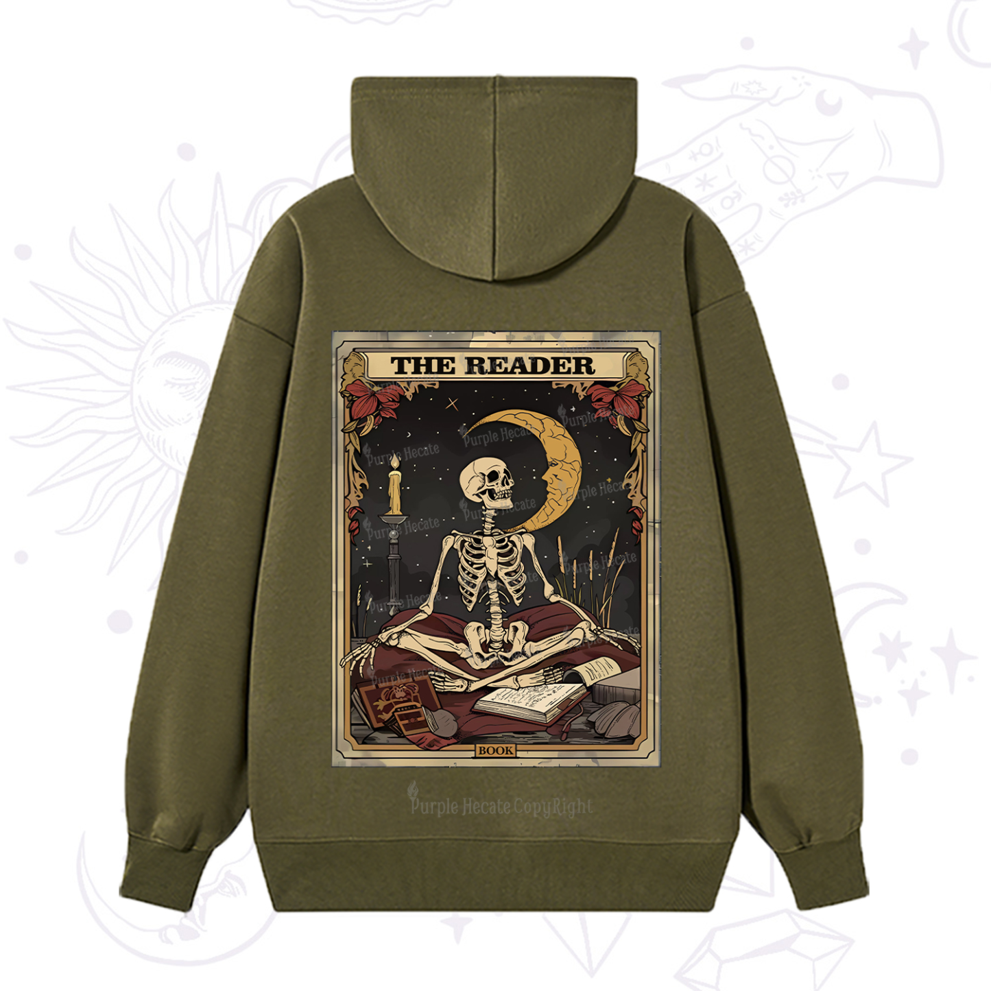 Purplehecate The Reader Tarot Card Hoodie