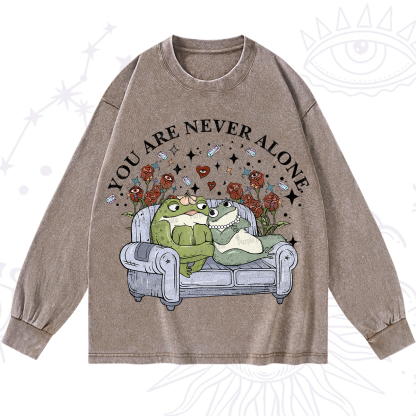 Purplehecate Your Are Never Alone Washed Long Sleeve Shirt