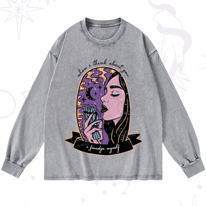 Purplehecate When I Think About You Washed Long Sleeve Shirt